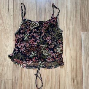 Xhilaration Leafy Patterned Crop Top TBD D